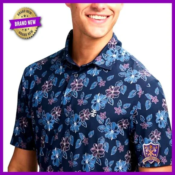 Men's Golf Polo with Moisture-Wicking Fabric and UPF Protection